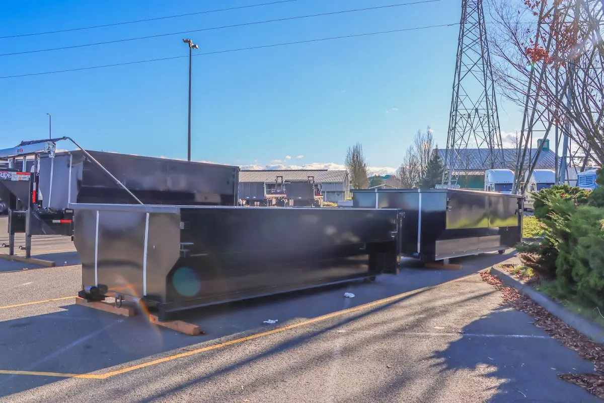 Roll-off dumpster ready for waste disposal at job site for Yard Waste Dumpster Rental in Barberton